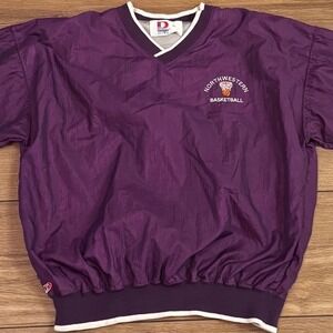 Vintage 90s Dodger Northwestern Basketball Pullover Jacket Made in USA Purple XL